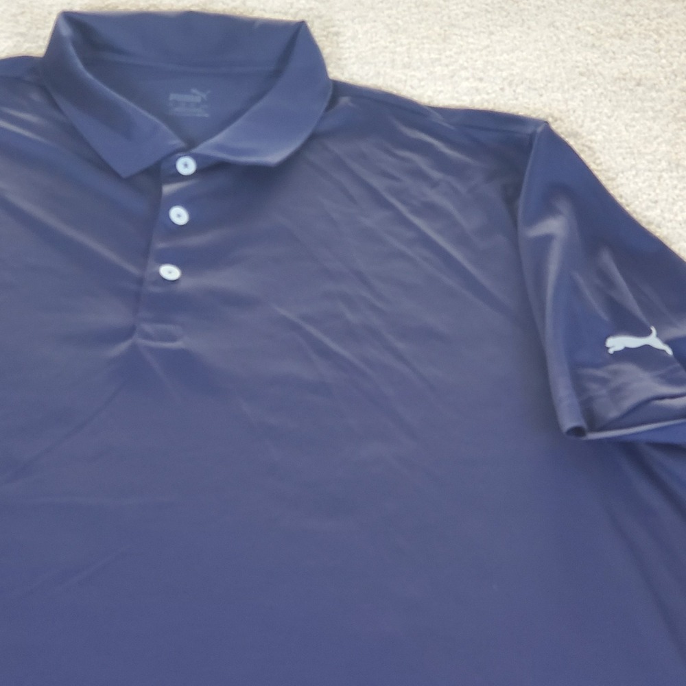 Puma Men's Polo Shirt Size 3XL Blue Short Sleeve